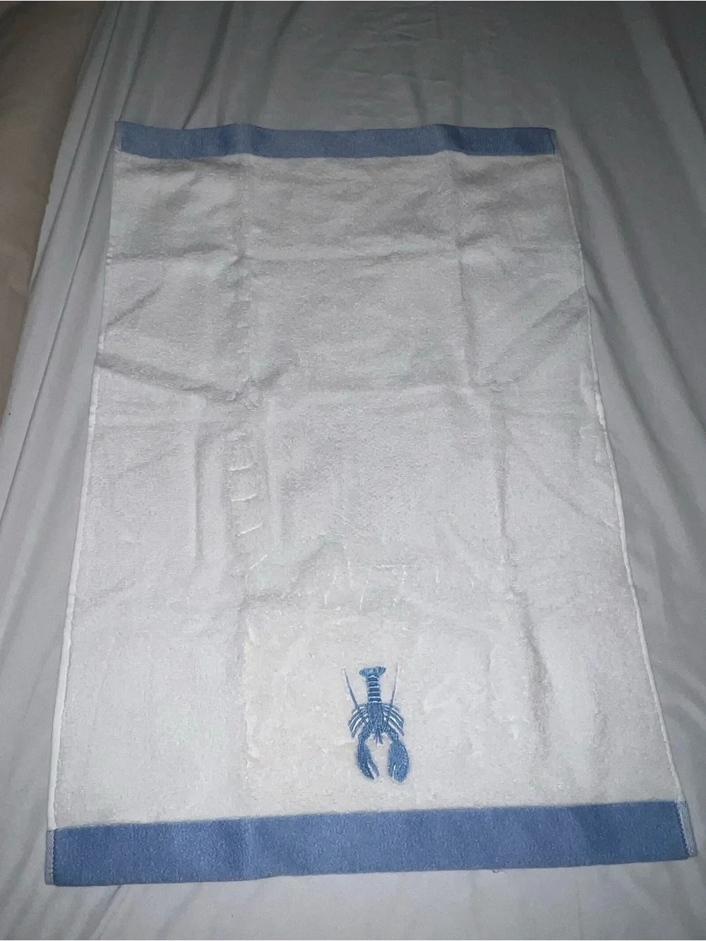 Cotton Hand Towel Lobster Embroidery